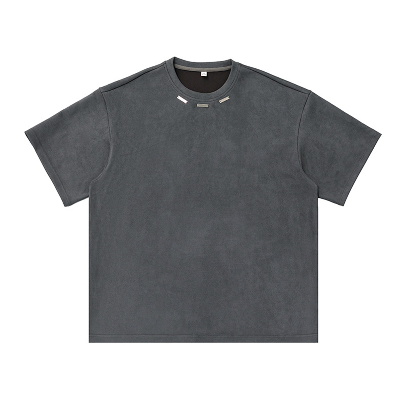 thumbnail image 1 of Camiseta informal holgada para hombre: camiseta de verano con logotipo de acero en el cuello, tejido suave y transpirable, versátil para combinar a diario., 1 of 6